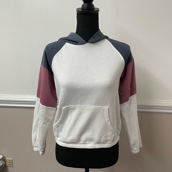 Pink Rose Hoodie with Banded Bottom - Picture 1 of 3